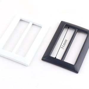 1 1/4 inch(31mm)White and dark blue Rectangular Center Bar Slide buckle,Purse Strap buckle,Metal Square Rings,Belt Handbag Bag Making Supply