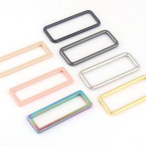 2"(50mm) Rainbow Metal Adjuster Slide Buckles Rectangle Purse Buckle Bag Clasps Hardware Webbing Leather Craft Handbag Strap Buckle Supplies