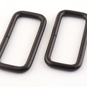 2 inch (51 mm)Black rectangle rings/Rectangle Loop/Metal Rectangle Buckle Ring for Strap Purse Handbag Bag Making Hardware Supplies-6 pcs