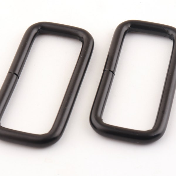2 inch (51 mm)Black rectangle rings/Rectangle Loop/Metal Rectangle Buckle Ring for Strap Purse Handbag Bag Making Hardware Supplies-6 pcs
