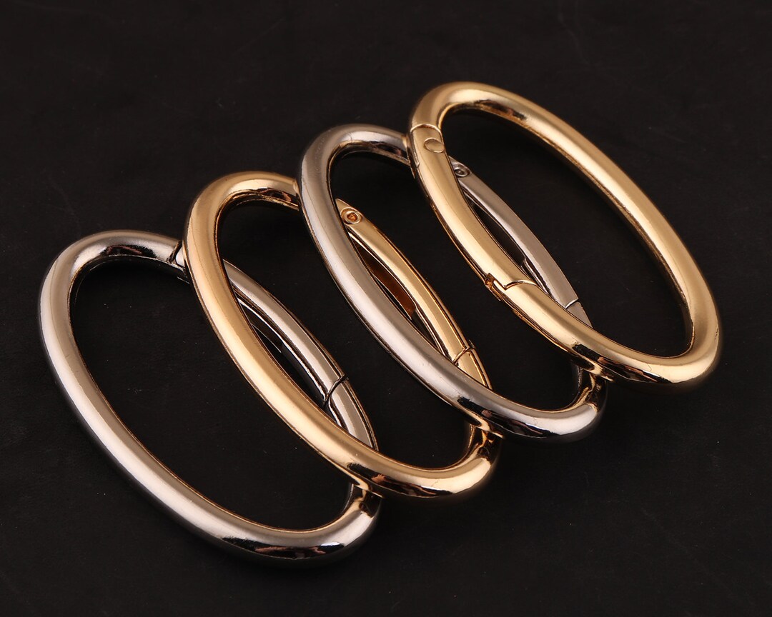 2 Inch (50mm)light Gold and Silver Oval Spring Ring Push Gate Ring Snap ...