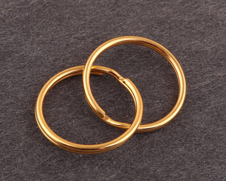 50pcs 22 Mm Gold Split Key Ring Key Chain Split Rings Plated Key Rings ...