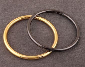 2 Zoll (50mm) Gold und Gunmetal Metall O Ringe geschweißte Metallschleifen Rund Geformter Riemen Ring, O Ring Gürtelschnalle Gurtband O Ring Lederhandwerk