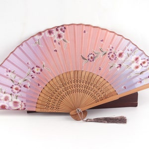 Pink Hand Fans,wedding Fans Party favor Floral Flower fans Folding Fans,Hand Fan Favors,Chinese Folding Fans,Fan,Blossom Fan,diy Wedding Fan