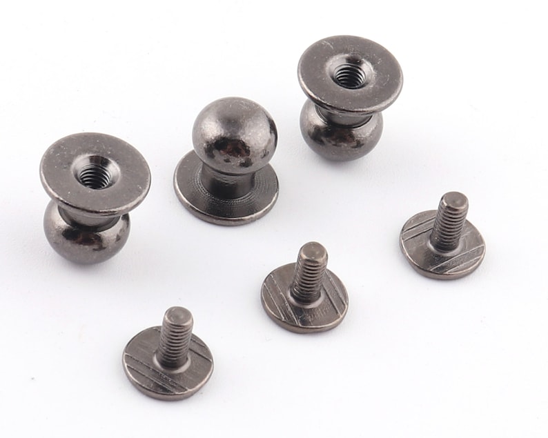 Gunmetal Round Ball Head Screw Rivets Stud Screw Back Nipple Etsy