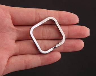 1 Inch(25mm) Stainless Steel Rectangle Key Ring-silver Metal Key