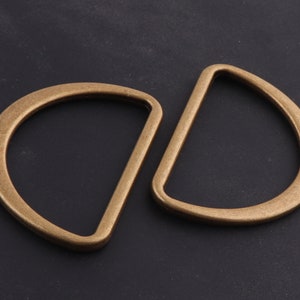 Bronze metal D Rings Strap Ring Purse Rings Flat Connector Rings D Shaped Buckle Flat Rings Adjuster Buckle Jewelry Making fit 35mm webbing