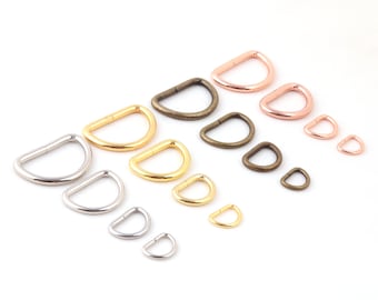 D-ringen lederen hardware handtas maker-gelaste D-ringen, 1 ",3/4" metalen d-ring, zilveren D-ring gesp-vierkante ring voor singelband en leer Craft