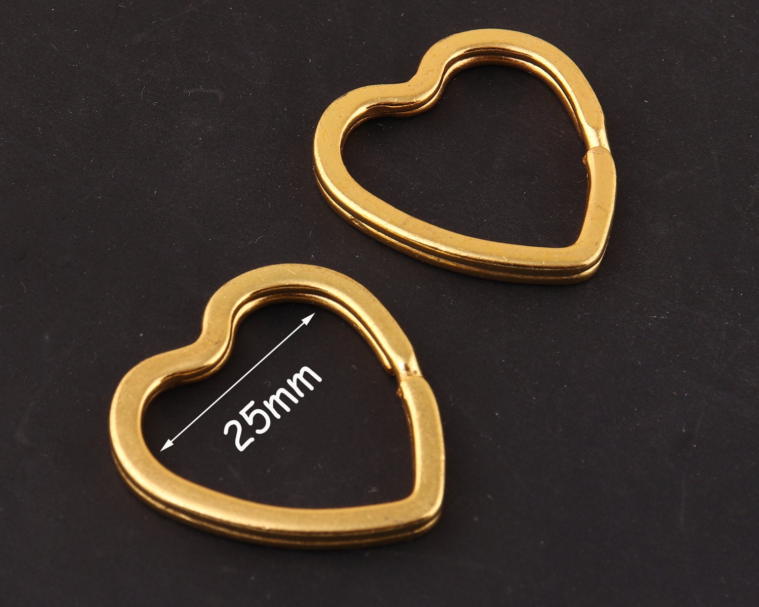 1inch (25mm)silver,antique Copper and Gold Heart Key Rings Split Key ...