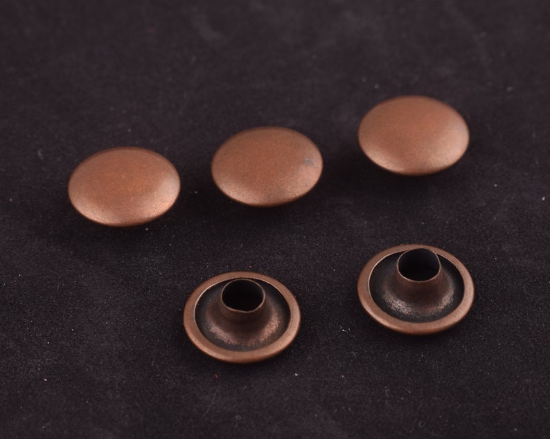 100 sets 9*14 mm Studs Rivets antique copper Rivets Metal Button Double Head Rivets Purse Notions Studs for strap key chaindog collars