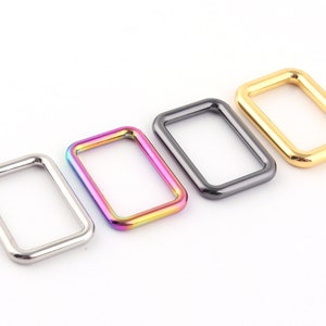 1 inch Rectangle rings,Metal Rectangle Buckle Ring for Bag Belt Loop Strap Heavy Duty Rectangular Cord,Rectangular loop adjustment rings