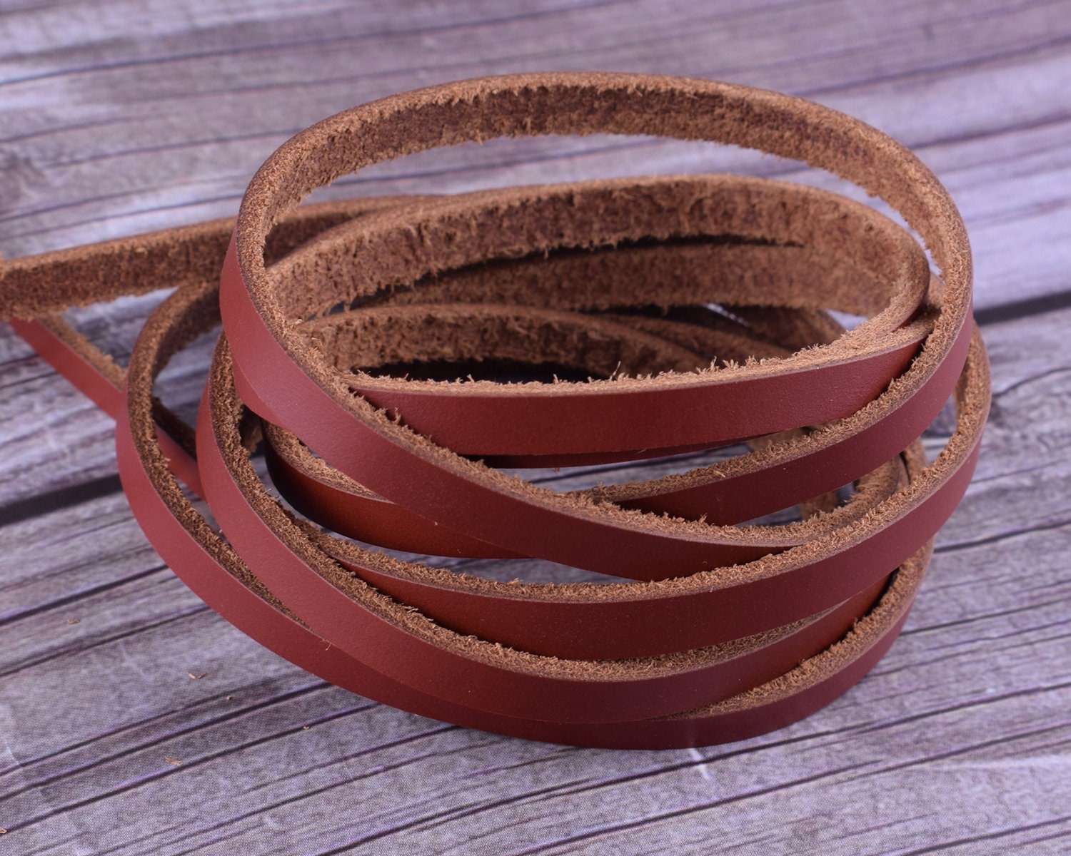 5 mm Genuine leather lace cordCamel leather lace leather for Etsy