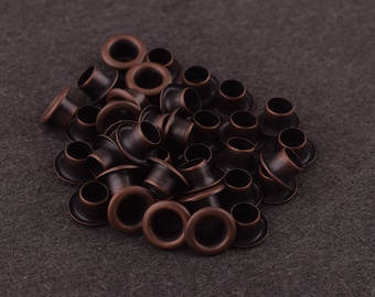 100pcs 4mm antique copper Eyelet Grommets Hole Round Eyelets Small Eyelets tiny Eyelet Brass Grommets Eyelets for leather craft dog collars