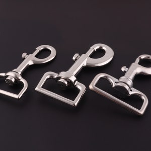 1&quot;and 1 1/2&quot; Large Silver Swivel Snap Hook Leash Clip swivel snap purse snap hook leash snap shiny clasp Swivel Lobster Hooks for dog leash