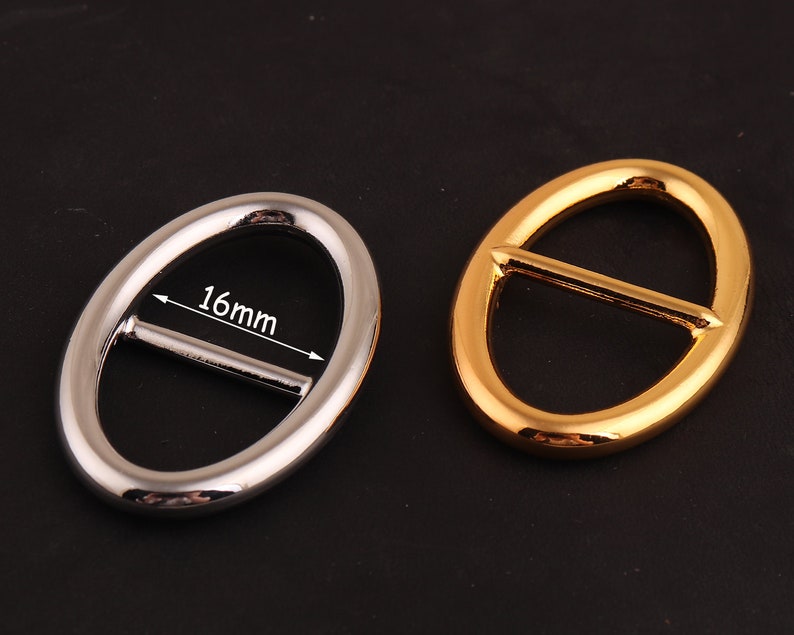 16mm Sliver and Gold Oval Slide Buckle Strap Buckle Belt Etsy