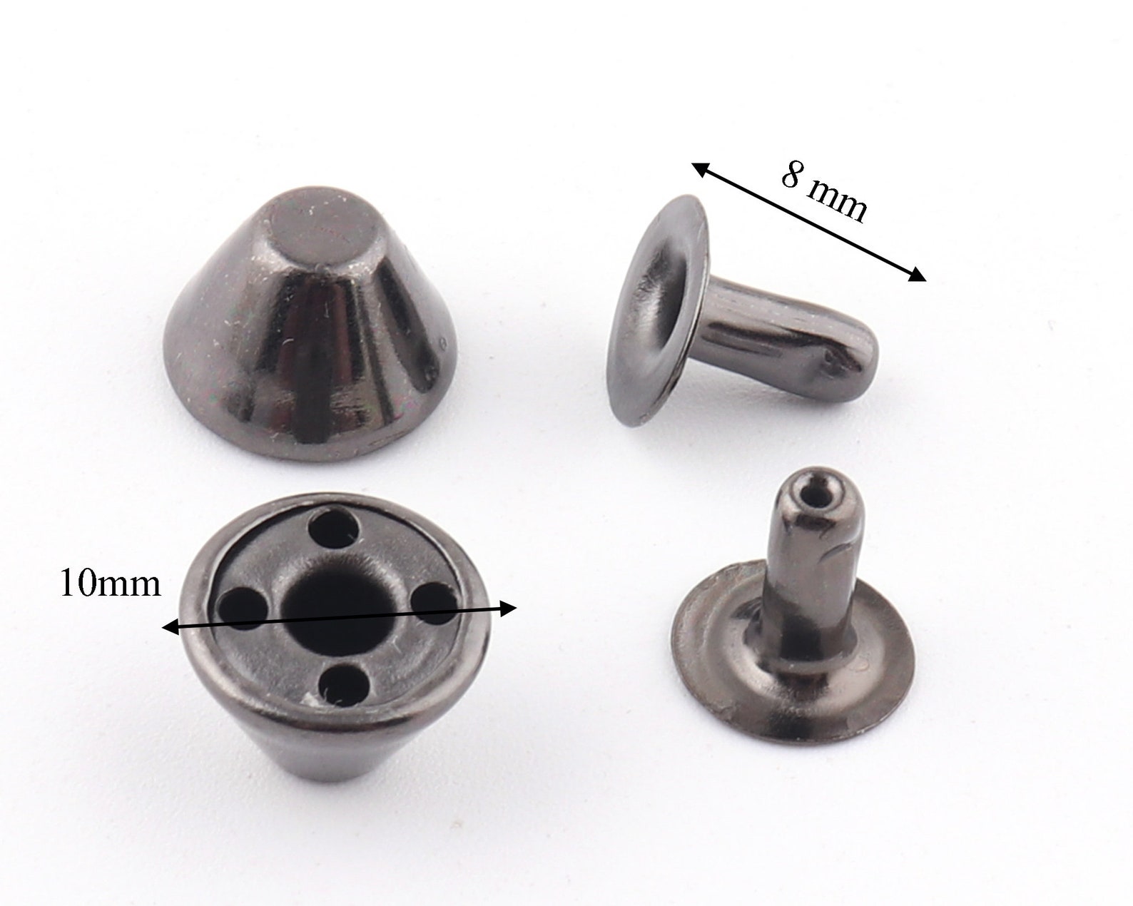 10mm Gunmetal Double Cap Rivetround Rapid Rivetmushrooms Etsy Australia