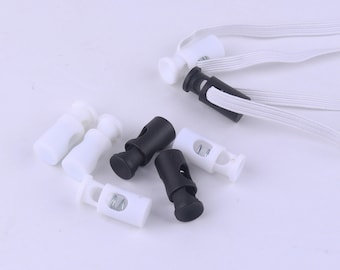 Butée de cordon en plastique verrouille le verrou de cordon de cylindre à bascule à trou unique, corde en tissu ajusté cordon de réglage de verrouillage cordon de réglage élastique bascule d'arrêt