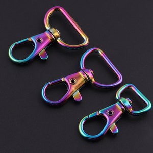 13-25mm rainbow Swivel Clasps claw,dog collar diy,Lobster Clasp Purse hardware bag Handbag lanyard Clasp,strap webbing clip,key ring charm