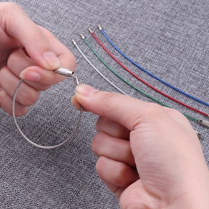 10pcs Colorful stainless steel wire with screw clasp,silver wire cord stainless steel,6&#39;&#39;wire necklace cord Collar Choker Screw Clasp