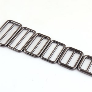 Rectangular Center Bar Slide,gunmetal Buckle Purse Strap,Metal Square Rings,Metal Slide Buckle Strap Adjuster Belt Handbag Bag Making Supply