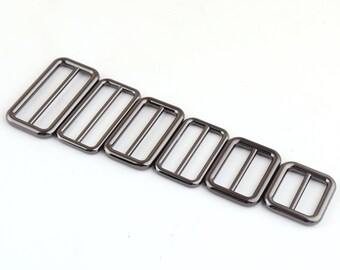 Rectangular Center Bar Slide,gunmetal Buckle Purse Strap,Metal Square Rings,Metal Slide Buckle Strap Adjuster Belt Handbag Bag Making Supply