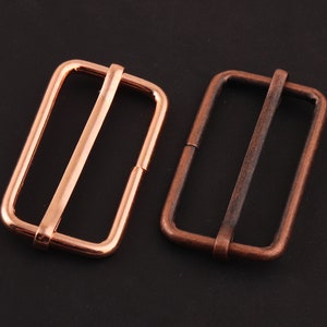 1 1/2 inch (39 mm) Antique copper and rose gold adjustable Belt Buckle rectangle Buckle Metal Purse clasp metal slide strap buckle for belt