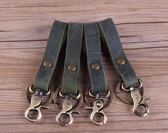 Grüne Leder Schlüsselanhänger, Herren Leder Schlüsselanhänger / Leder Schlüsselanhänger-handgefertigte Schlüsselanhänger für Mann, personalisierte Schlüsselanhänger, Vintage Schlüsselanhänger