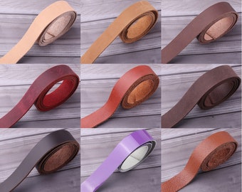 1 inch wide Natural Leather Blank Strip Strap-Flat Leather Straps for Belt,tanned leather strip,purse strap,real Strap Handle for bag straps