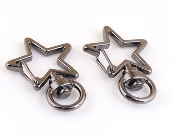 35mm gunmetal Star shaped Lobster Swivel Clasps,Swivel hook-claw clasp,lobster clasp,Handbags Bag Purse Making Metal Bag Strap Hooks-10pcs