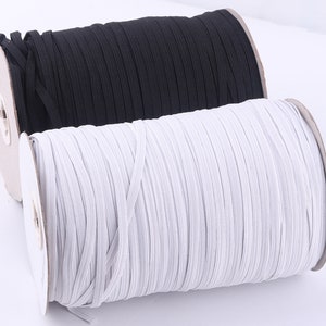 White 1/4 inch Elastic for Sewing Face Mask Skinny Elastic by the yard Thin  Braided Elastic 6mm Elastic Band Rope Cord Flat Flat Strap – Fabric4ever