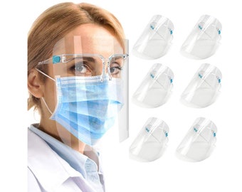 Safety Face Shield,Face Mask Visor Mask,protective shield,clear Reusable Anti Fog Mask Glasses for Women and Man to Protect Eyes and Face