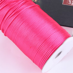 2MM Deep Pink Color Nylon Satin Chinese Knot Silky Macrame Beading Cord ...