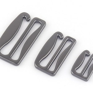18-38mm Gunmetal Metal Adjustable G Hook Bra Strap Slide Hook Swimwear Fastener Making Lingerie Design Replacement Leather Handles Webbing