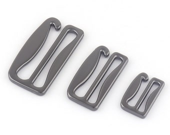 18-38mm Gunmetal Metal Adjustable G Hook Bra Strap Slide Hook Swimwear Fastener Making Lingerie Design Replacement Leather Handles Webbing