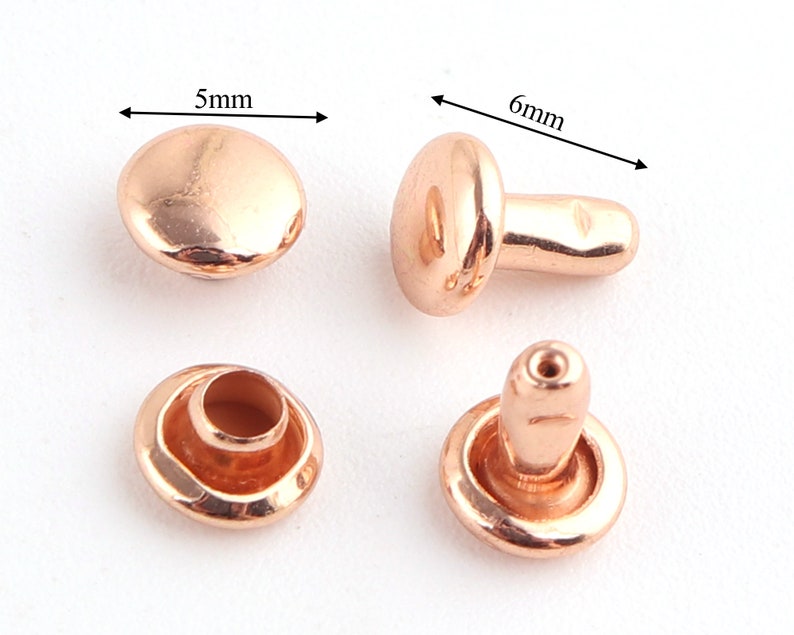 Double Cap Rivets 5mm Mini Rivets Metal Button Double Head Etsy