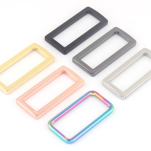 1.5&quot;(38mm) Rainbow Metal Adjuster Slide Buckle Rectangle Purse Buckle Bag Clasp Hardware Webbing Leather Craft Handbag Strap Buckle Supplies