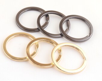 Round Flat Split Rings for Key Ring and Key Chains -30pcs -1inch flat key rings -gold and gunmetal split ring wire Split Ring,Link,Connector