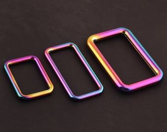25mm,38mm,40mm Rainbow rechthoekige ring 1"inch rechthoek ringen riem ring metalen rechthoek ring gespen portemonnee ring voor tassen/riem bevindingen