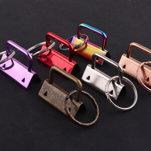 1 1/4&quot;(32 mm)Key Fob Hardware with Key Rings Sets,rainbow/rose gold Key Fob Hardware Key Chain,Key Strap Key Fobs for webbing/strap making