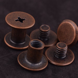 20 sets 9*10 mm antique copper Screw Rivets Metal Button Screw back Studs Screw Studs for Leather Craft screw studs screw rivet Stud Spike