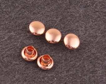 roségoud dubbele caped klinknagels 100 sets 4mm mini klinknagels metalen knop dubbele hoofd portemonnee noties klinknagel hengsten voor tas/leer ambachtelijke toetreding