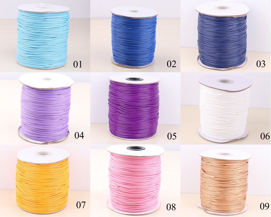 Polyester Stringing 1.5mm Waxed Polyester Cord Korean Cord,stringing Cord Macrame Supply ...