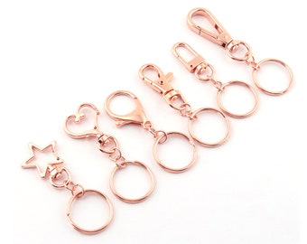 Rose Gold Swivel Clasps Claw,Swivel Snap Hook,Key Chain Pendant Key Ring Lobster Clasp Purse Lanyard Hardware Strap Hook Handbag Key Charm