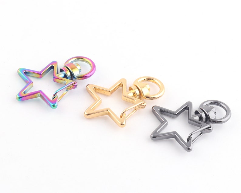 8mm Charm Hooks Push Gate Colorful star swivel clasp,Star swivel snap hook key chain,Star Lobster Swivel Clasp Snap Purse Hooks 38inch