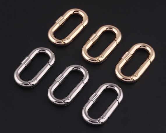 25mm Gold Spring Round Oval O Ring Gate Jewelry Charm Snap Hook