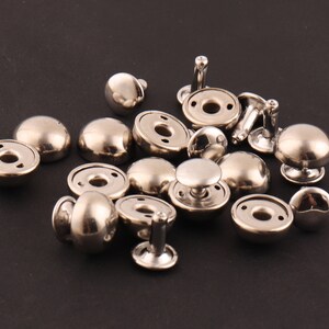 silver Double caped Rivets 50sets 12mm*11mm large Rivets Metal Button Double Head Purse Notions Rivet Studs for Bag/ leather craft accession