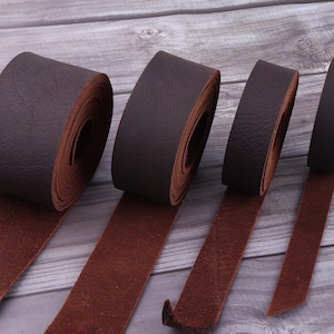 Schwarz Braun Lederband-Lange Leder Streifen,Gürtel Basteln,Geldbörsengurte,Naturleder Gürtel,echtes Leder für Taschengurte,Rohmaterial