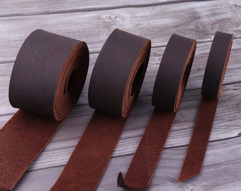 Correa de cuero negro y marrón (tira larga), correas para bolsos, correas de cuero natural, cuero genuino para correas de bolsos, materia prima.