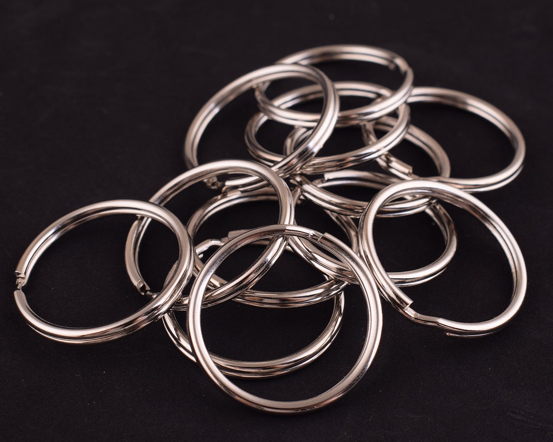 Simple Silver Key Rings 50pcs 22 Mm Key Rings-silver Split Rings,solid Silver Flat Round Split ...