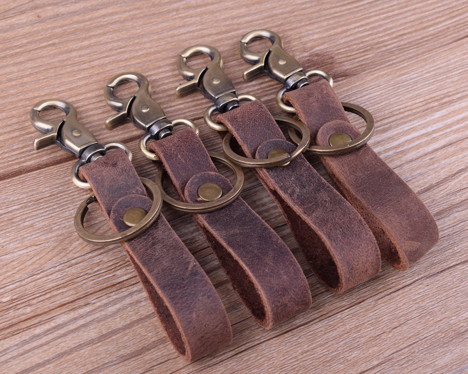 Coffee Leather Key Chainmen's Leather Key Fob/leather Key Etsy